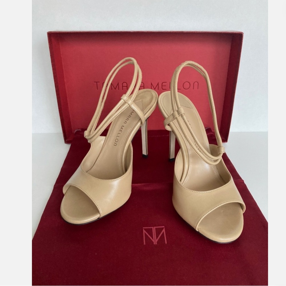 Tamara Mellon Beige Open Toe Sandals